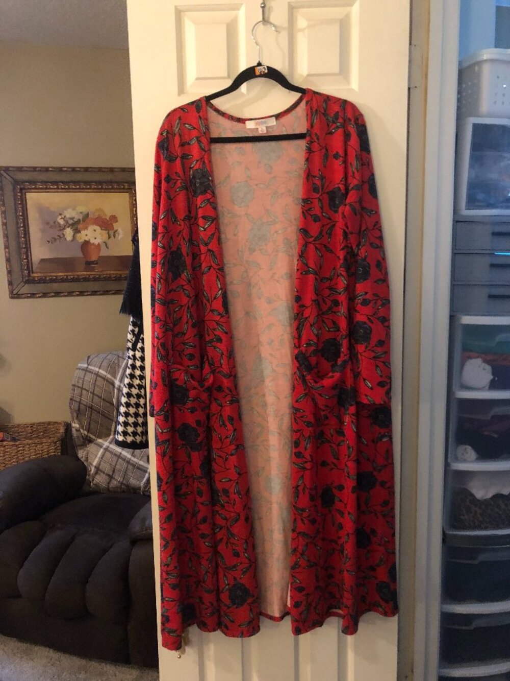 103 XL RED LULAROE SARAH  WITH POCKETS